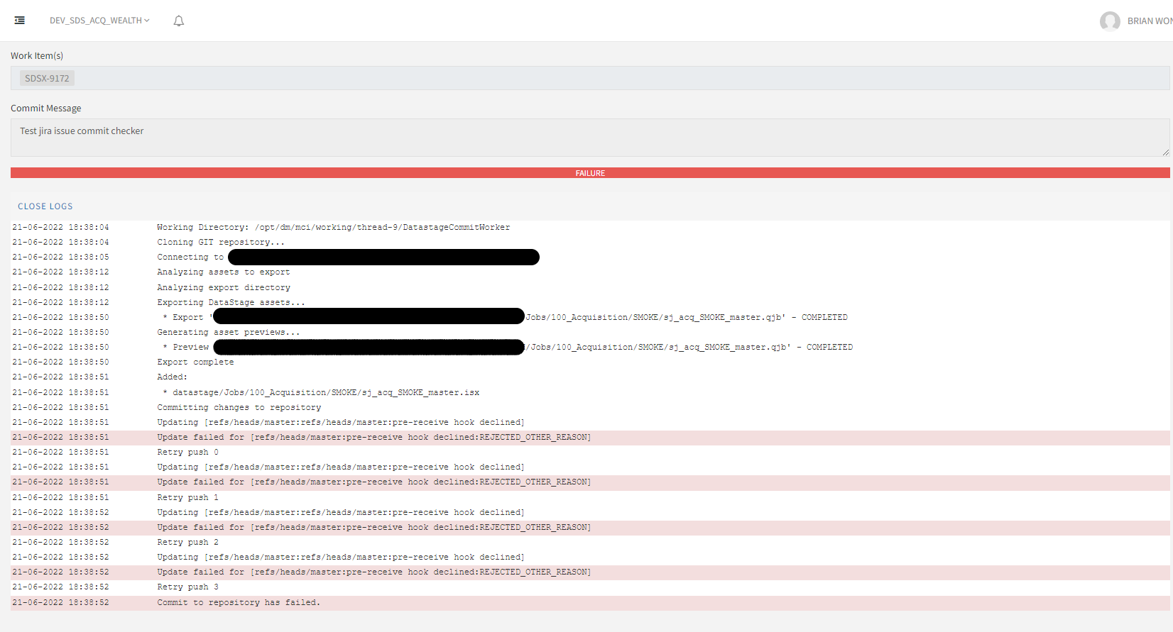 Workbench log - commit failure screenshot.png